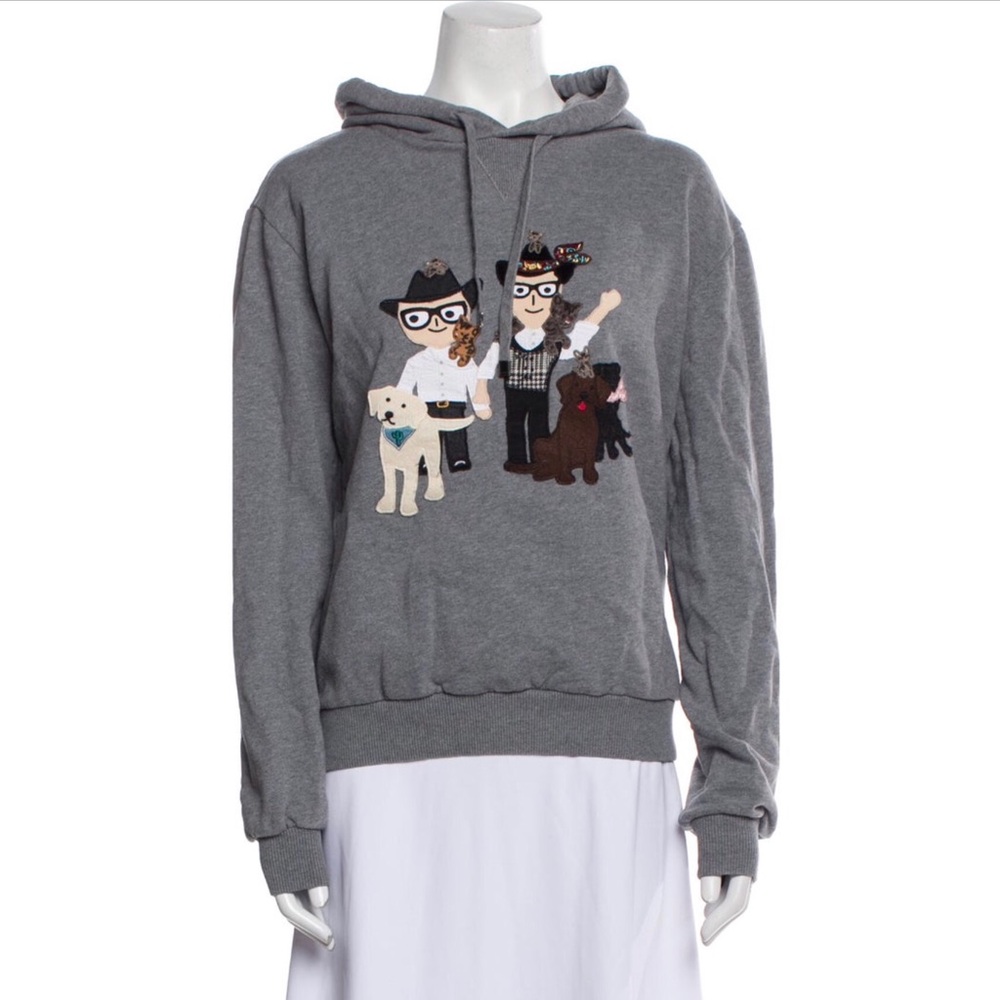 Dolce & Gabbana Charcoal Graphic Hoodie